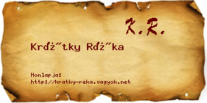 Krátky Réka névjegykártya